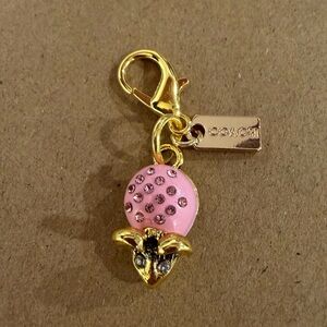 Coach Pink and Gold Mouse Keychain